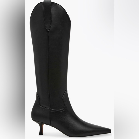 Steven New York Shoes - Steven New York Britt Black Knee High Kitten Heel Western Boots 8.5M NEW